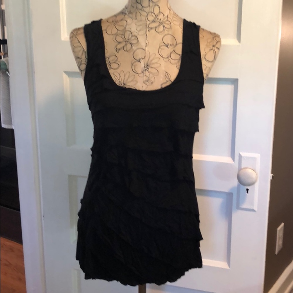 Black Ruffled Tank